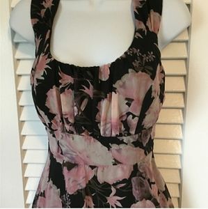 Pink and black floral dress